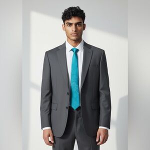 Paco Rabanne Paris Teal Abstract Tie Vintage Designer Men’s 3.5”